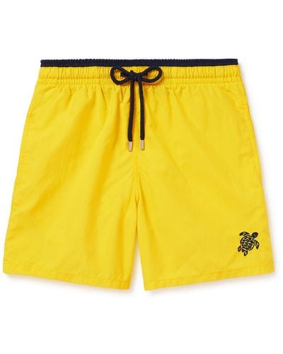 Vilebrequin Moka Straight-leg Mid-length Econyl® Swim Shorts - Yellow