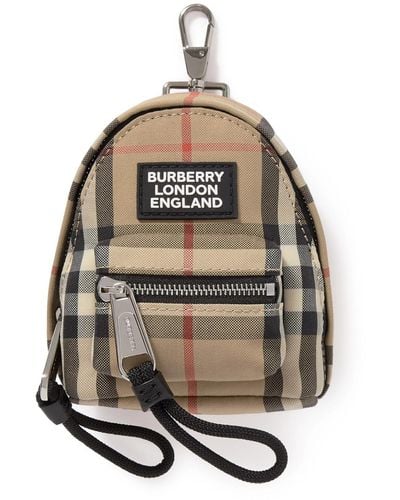Burberry Checked Leather-trimmed Canvas Keyring - Multicolor