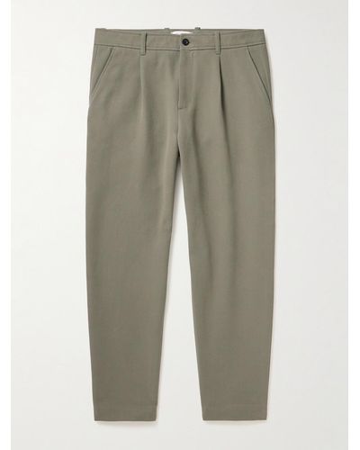 MR P. Cotton-twill Trousers - Green