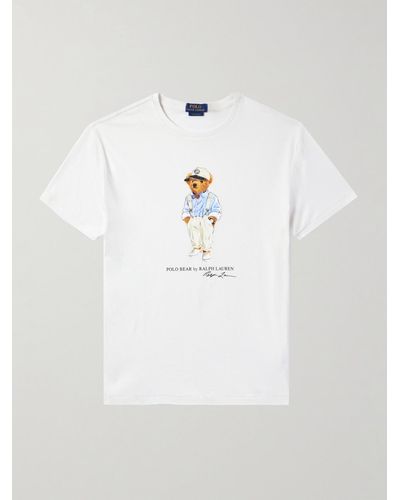 Polo Ralph Lauren T-Shirt aus Baumwoll-Jersey mit Logoprint - Weiß