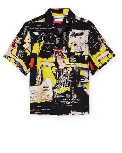 Wacko Maria Jean-michel Basquiat Convertible-collar Printed Satin Shirt - Multicolor