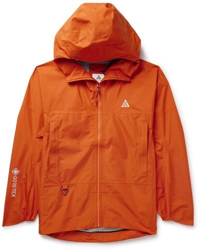 Nike Acg Chain Of Craters Storm-fit Adv Shell Hooded Jacket - Orange