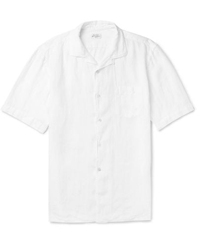 Hartford Camp-collar Linen Shirt - White