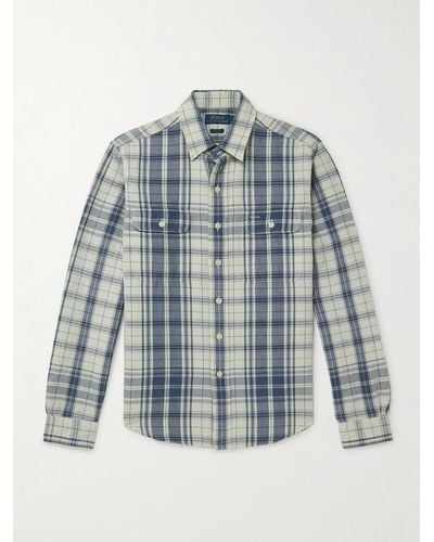 Polo Ralph Lauren Checked Basketweave Cotton Shirt - Blue