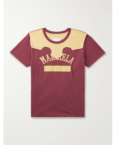 Maison Margiela Logo-print Cotton-jersey T-shirt - Pink