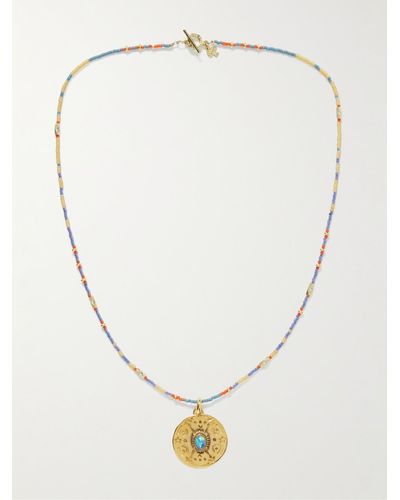 Peyote Bird Virtuoso Gold Vermeil Opal Beaded Necklace - Metallic