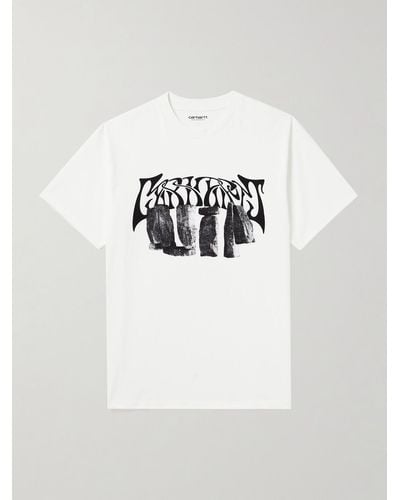 Carhartt Logo-print Cotton-jersey T-shirt - White