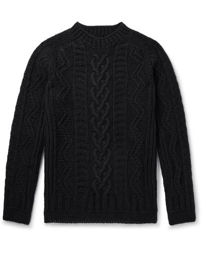 Howlin' Super Cult Slim-fit Cable-knit Virgin Wool Sweater - Black