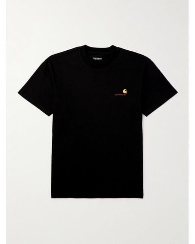 Carhartt American Script Logo-embroidered Organic Cotton-jersey T-shirt - Black