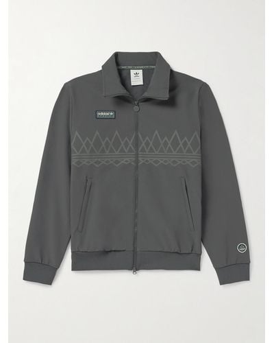 adidas Originals Suddell Logo-appliquéd Printed Recycled-jersey Track Jacket - Grey