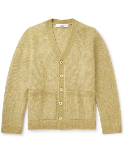 Séfr Kaito Brushed Mohair-blend Cardigan - Yellow