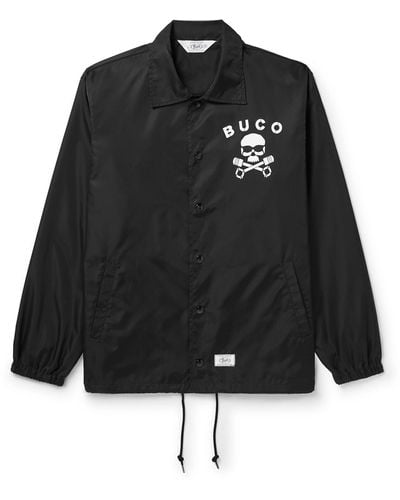 The Real McCoys Buco Printed Shell Coach Jacket - Black