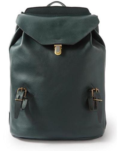 Bleu De Chauffe Zibeline Full-grain Leather Backpack - Green