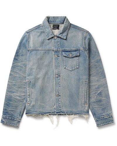 John Elliott Hemi Frayed Denim Jacket - Blue