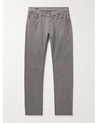 Peter Millar Wayfare Slim-fit Stretch-tm And Cotton-blend Twill Pants - Grey