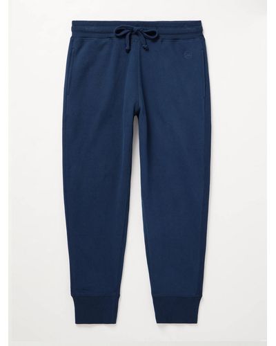 Kingsman Tapered Cotton And Cashmere-blend Jersey Joggers - Blue