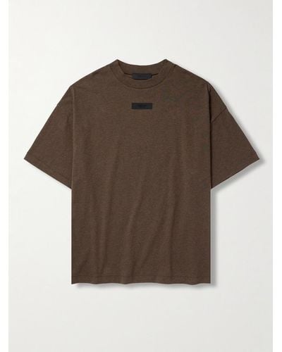Fear Of God T-Shirt aus Baumwoll-Jersey mit Logoapplikation - Braun