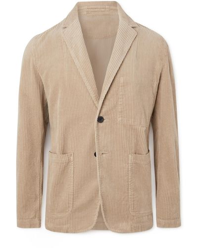 MR P. Garment-dyed Unstructured Cotton-corduroy Blazer - Natural
