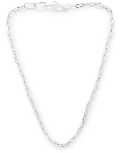 Bottega Veneta Sterling Silver Chain Necklace - White