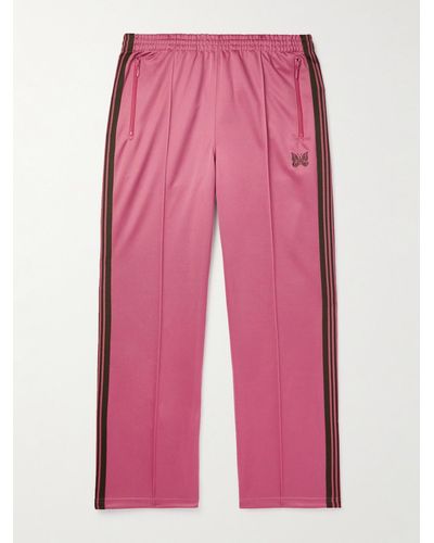 Needles Straight-leg Webbing-trimmed Tech-jersey Track Trousers - Pink