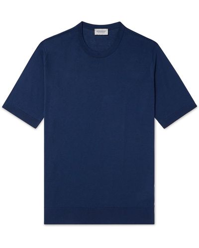 John Smedley Kempton Slim-fit Sea Island Cotton T-shirt - Blue