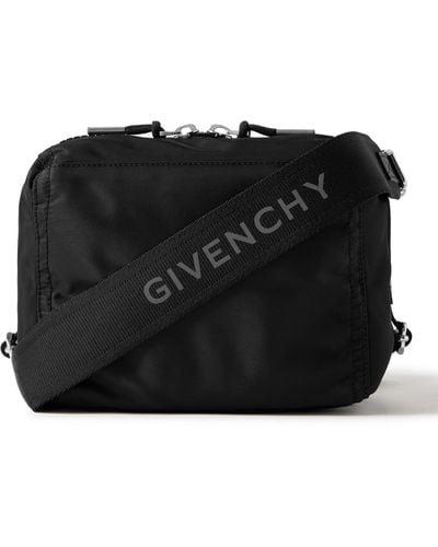 Givenchy Pandora Small Leather-trimmed Nylon Messenger Bag - Black