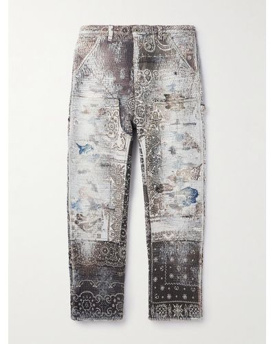 PROLETA-RE-ART Boro Straight-leg Patchwork Jeans - Grey