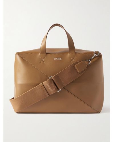 Loewe Puzzle Fold Large Convertible Leather Holdall - Brown