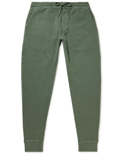 Tom Ford Tapered Garment-dyed Cotton-jersey Sweatpants - Green