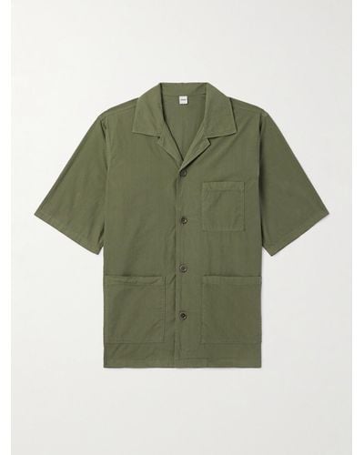 Aspesi Camp-collar Cotton-poplin Shirt - Green