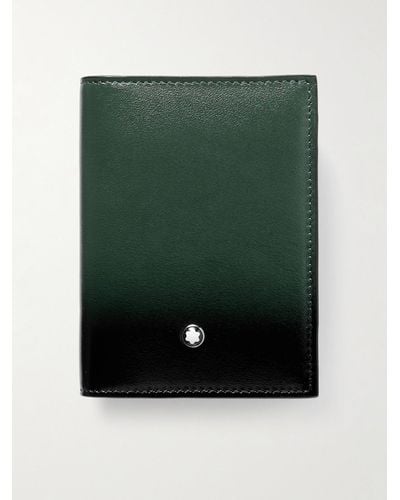 Montblanc Meisterstück aufklappbares Kartenetui aus Leder mit Farbverlauf - Grün