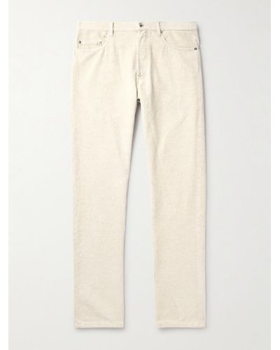 A.P.C. Jean Straight-leg Cotton And Linen-blend Corduroy Trousers - Natural
