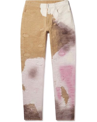 Givenchy Slim-fit Tapered Distressed Tie-dyed Jeans - Multicolor