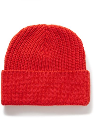 Les Tien Ribbed Cashmere Beanie - Red
