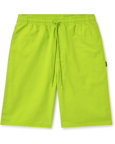 Neighborhood Easy Straight-leg Cotton-twill Drawstring Shorts - Green