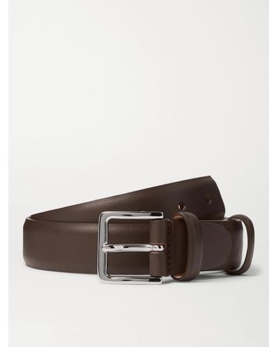 MR P. 3cm Leather Belt - Brown