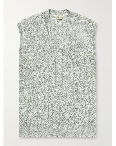 Massimo Alba Divo Ribbed Cotton Sweater Vest - Grey