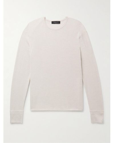 Rag & Bone Martin Slim-fit Merino Wool-blend Sweater - White