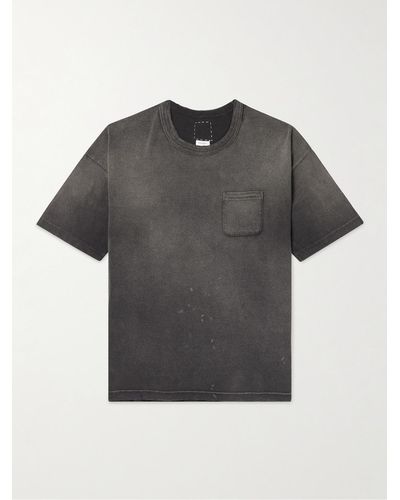 Visvim Jumbo Distressed Cotton-jersey T-shirt - Grey