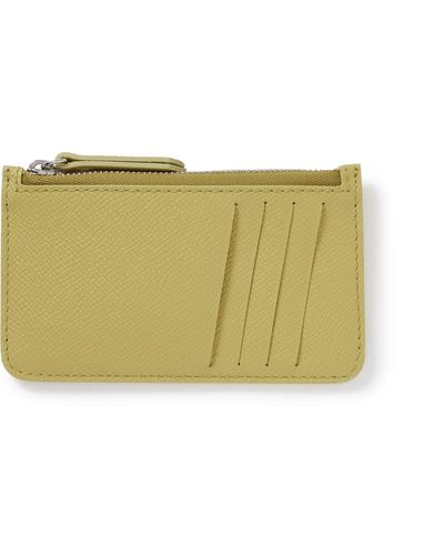 Maison Margiela Textured-leather Zipped Cardholder - Green