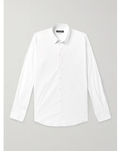 Dolce & Gabbana Cotton-blend Poplin Shirt - White