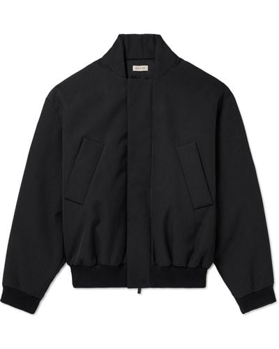 Fear Of God Padded Virgin Wool And Cotton-blend Twill Bomber Jacket - Black