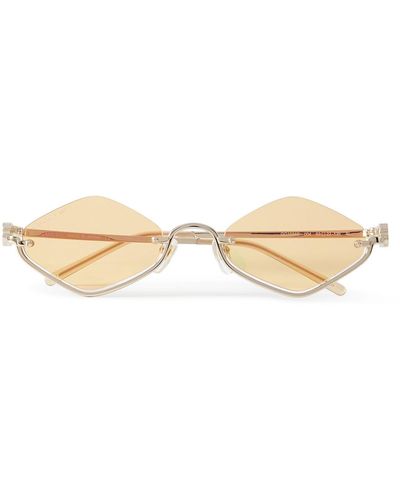 Gucci Round-frame Gold-tone Sunglasses - Natural