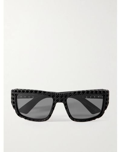 Dior Dior3d S1i Square-frame Textured-acetate Sunglasses - Black