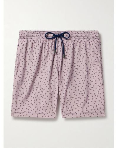 Canali Straight-leg Mid-length Floral-print Swim Shorts - Pink