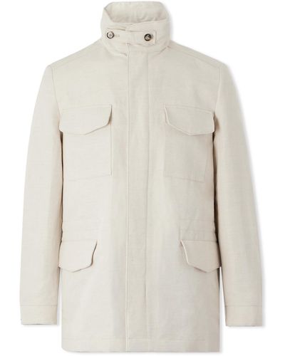 Loro Piana Traveler Rain System® Cotton And Linen-blend Field Jacket - Natural