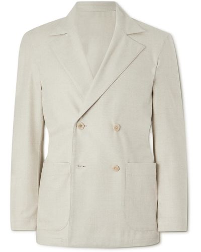 STÒFFA Double-breasted Wool Blazer - Natural