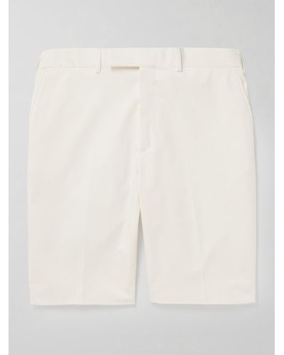 Kingsman Slim-fit Straight-leg Cotton-blend Twill Shorts - White