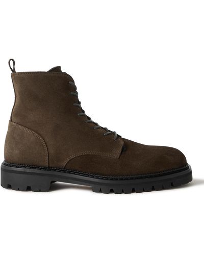 MR P. Jacques Suede Lace-up Boots - Brown