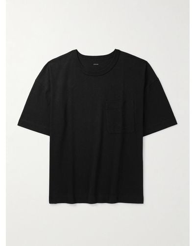 Lemaire T-shirt oversize in jersey di misto cotone e lino - Nero
